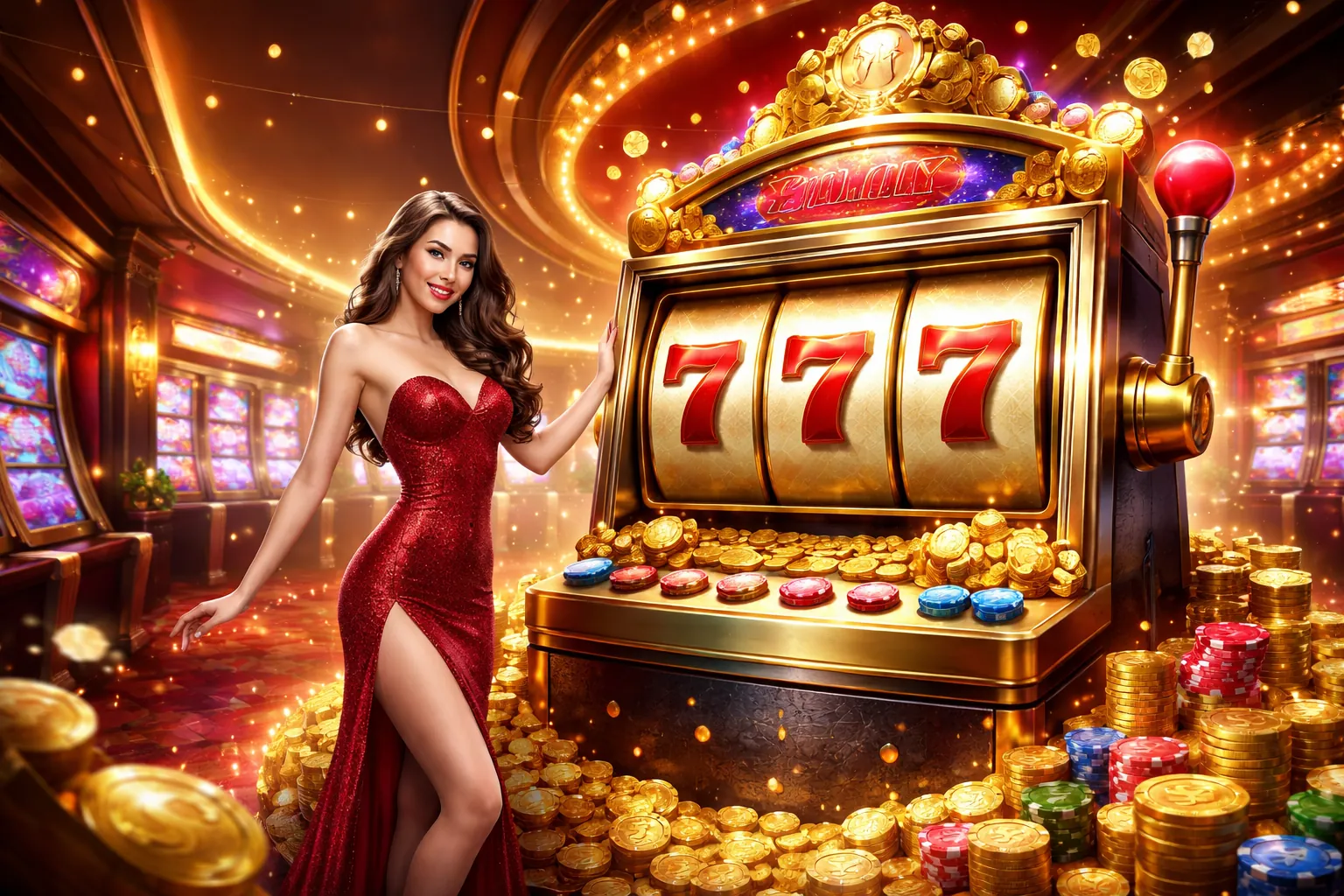 Hình ảnh chính trò chơi Slot jn88 tải game với đồ họa sống động và người chơi đang chiến thắng lớn